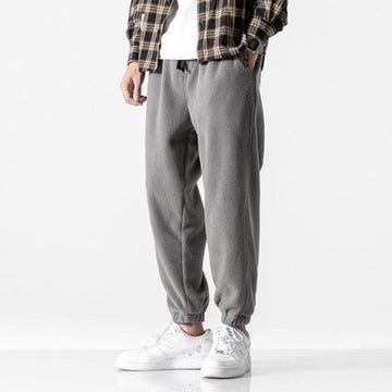 Aidase Winter Harlan Pants Men Fleece Thicken Casual Loose Solid Color Drawstring Korean Men Sweatpants 2021 Fashion Hip Hop Streetwear aidase-shop